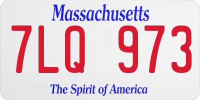 MA license plate 7LQ973