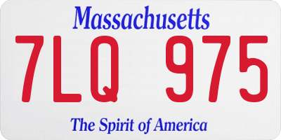 MA license plate 7LQ975