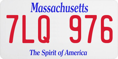 MA license plate 7LQ976