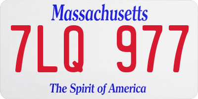 MA license plate 7LQ977