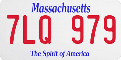 MA license plate 7LQ979
