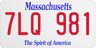 MA license plate 7LQ981
