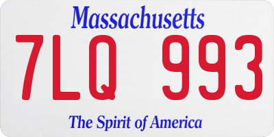 MA license plate 7LQ993