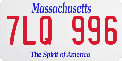 MA license plate 7LQ996