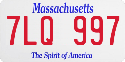 MA license plate 7LQ997