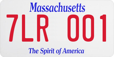 MA license plate 7LR001