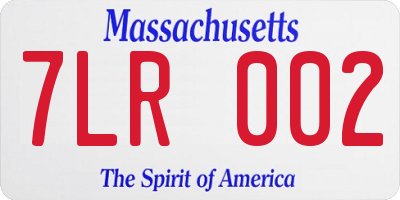 MA license plate 7LR002