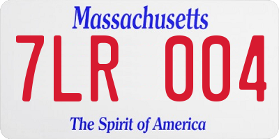 MA license plate 7LR004