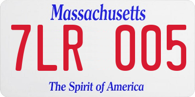 MA license plate 7LR005