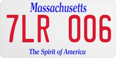 MA license plate 7LR006