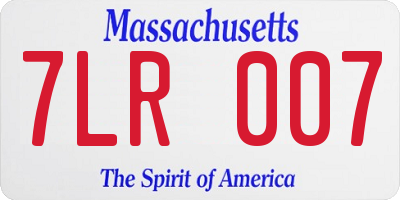 MA license plate 7LR007