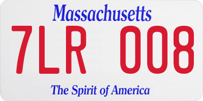 MA license plate 7LR008