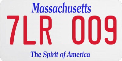 MA license plate 7LR009
