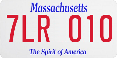 MA license plate 7LR010