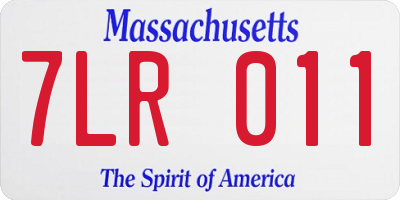 MA license plate 7LR011