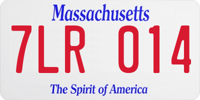 MA license plate 7LR014