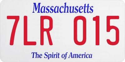 MA license plate 7LR015