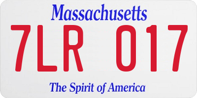 MA license plate 7LR017