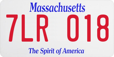 MA license plate 7LR018
