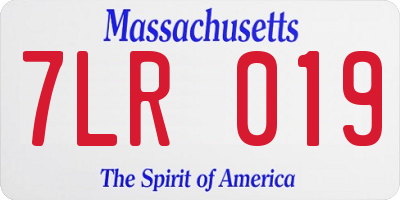 MA license plate 7LR019