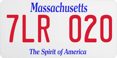 MA license plate 7LR020