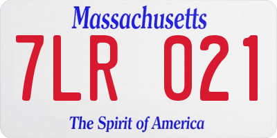 MA license plate 7LR021