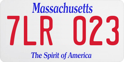 MA license plate 7LR023