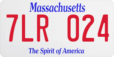 MA license plate 7LR024