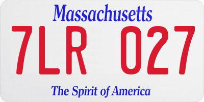 MA license plate 7LR027