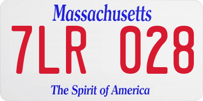 MA license plate 7LR028
