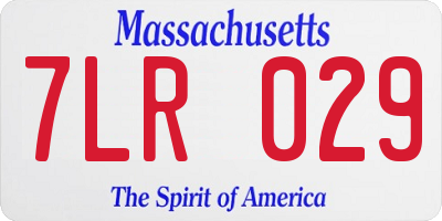 MA license plate 7LR029
