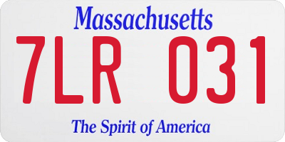 MA license plate 7LR031