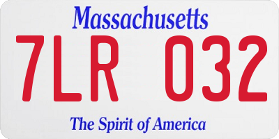 MA license plate 7LR032