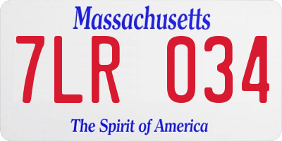 MA license plate 7LR034