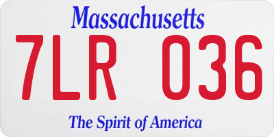 MA license plate 7LR036