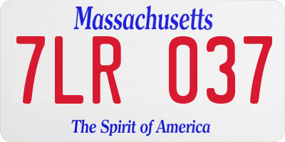 MA license plate 7LR037