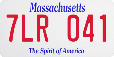 MA license plate 7LR041