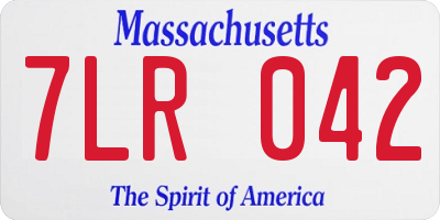 MA license plate 7LR042