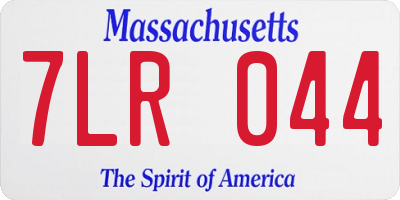 MA license plate 7LR044