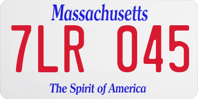 MA license plate 7LR045
