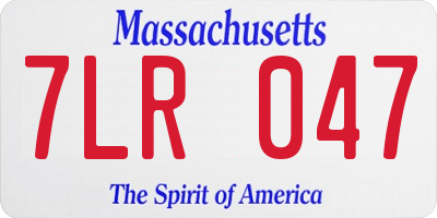 MA license plate 7LR047