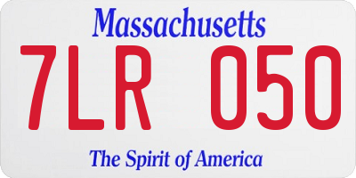 MA license plate 7LR050