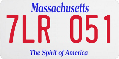 MA license plate 7LR051