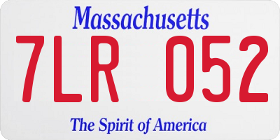 MA license plate 7LR052