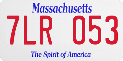 MA license plate 7LR053