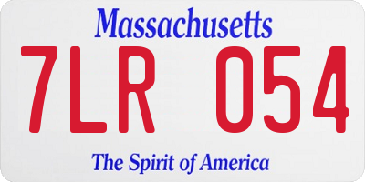MA license plate 7LR054