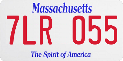 MA license plate 7LR055