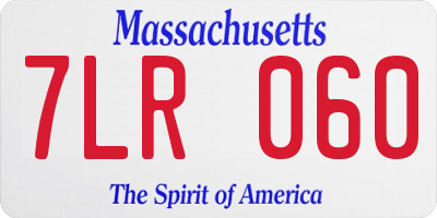 MA license plate 7LR060