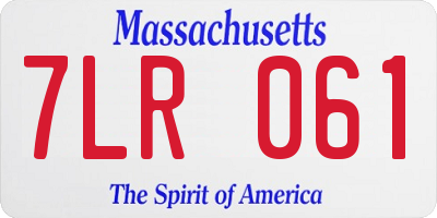 MA license plate 7LR061