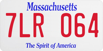 MA license plate 7LR064